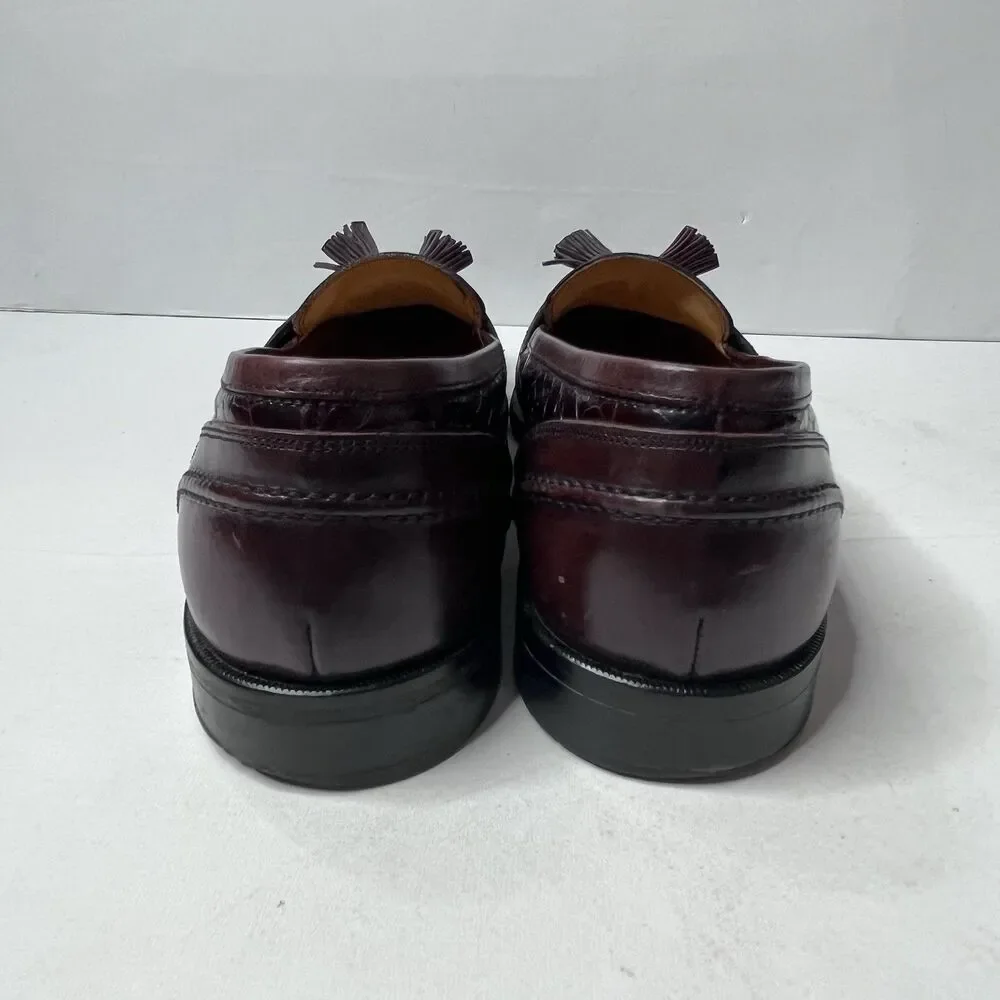 JOHNSTON & MURPHY Burgundy  Kiltie Tasseled Loafers Italy Mens 9M